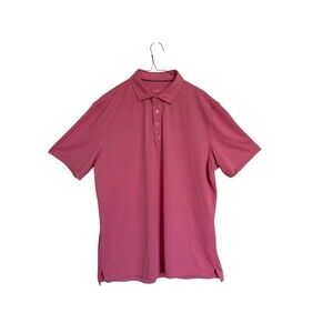 Johnnie-O Polo Shirt Mens Pink LG Short Sleeve Casual Stretch